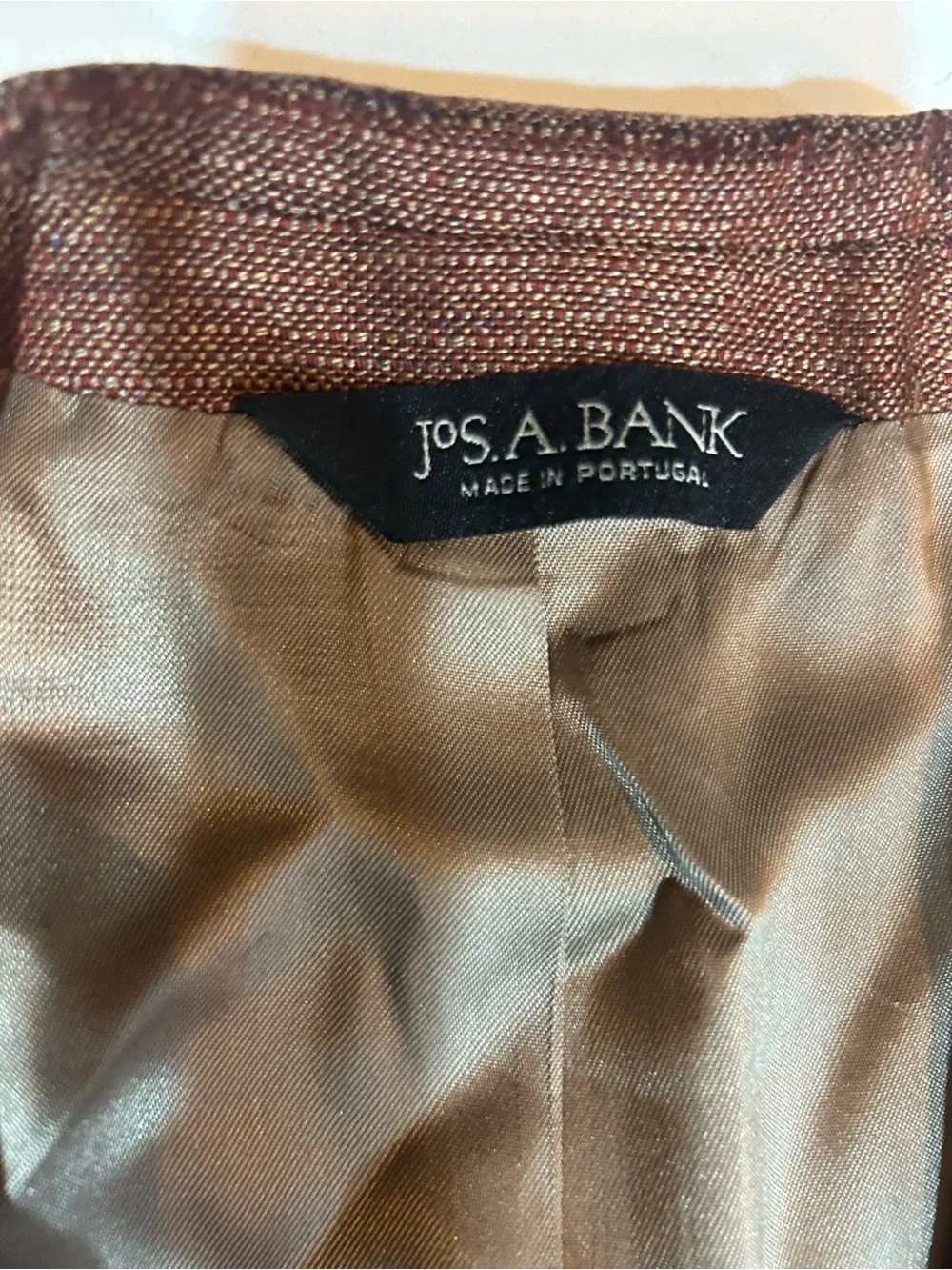 Jos. A. Bank Rust Bronze Textured Metallic Blazer Men’s L Oversized